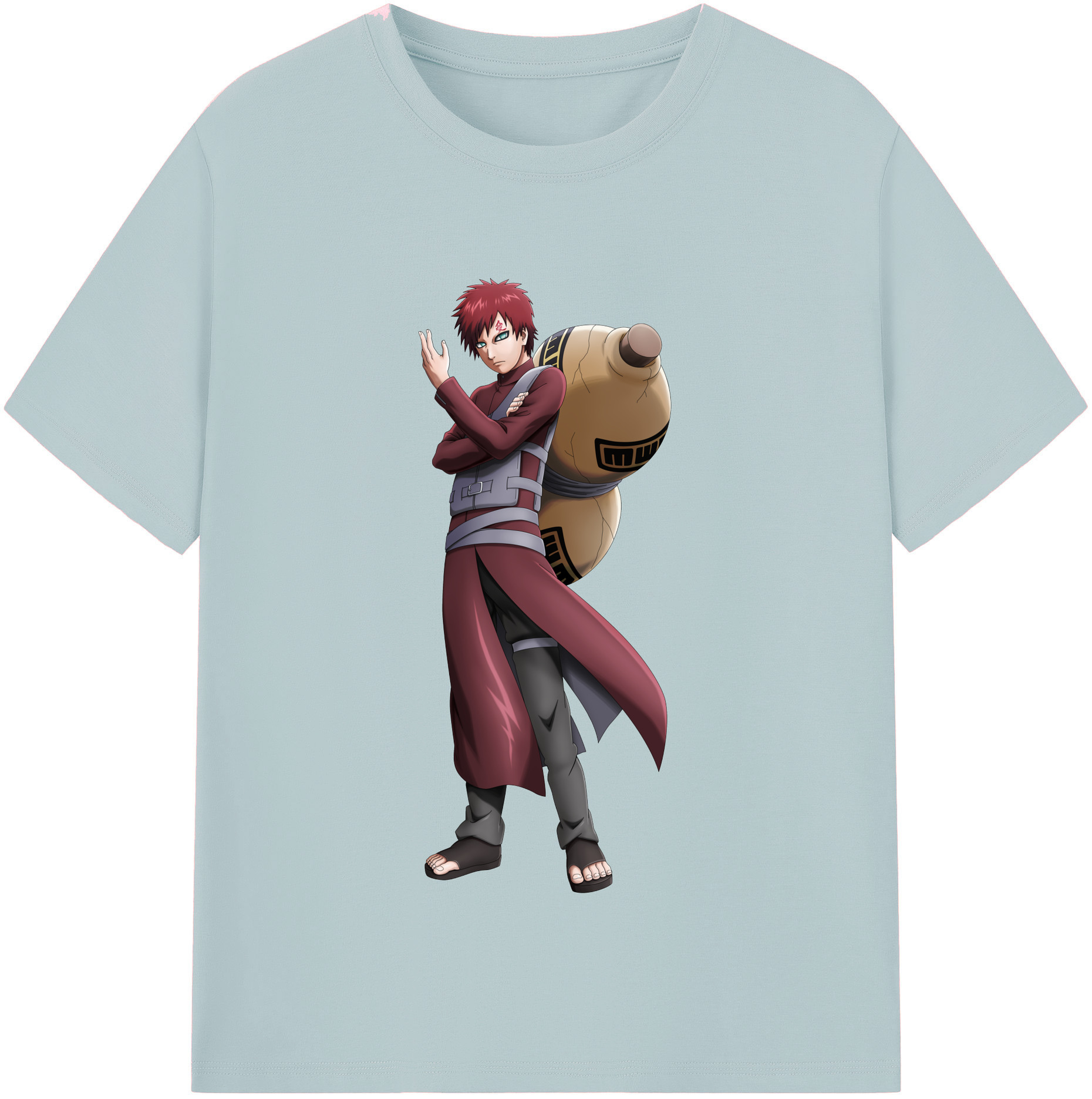 （画像用） NARUTO -ナルト- ガアラ Gaara 綿100％半袖Tシャツ（フロントプリント）